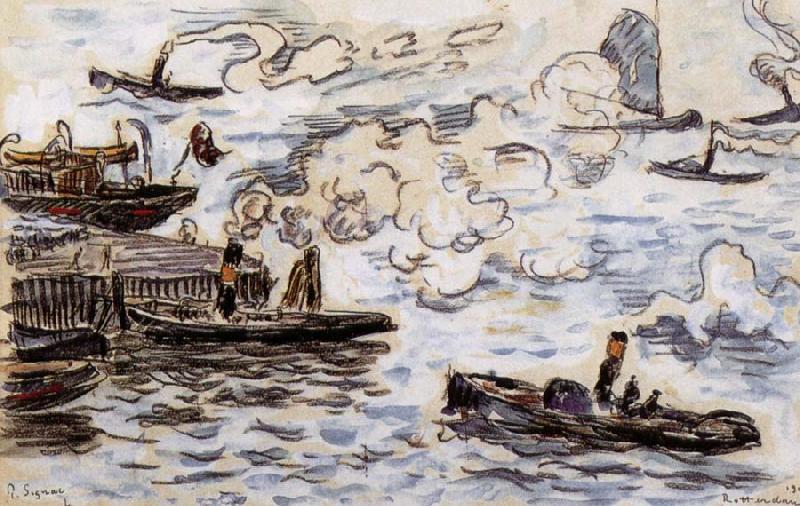 Paul Signac Rotterdam-s tug China oil painting art